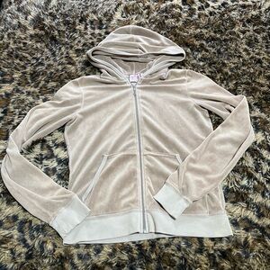 Vintage Y2K Juicy Couture Taupe Velour Hoodie